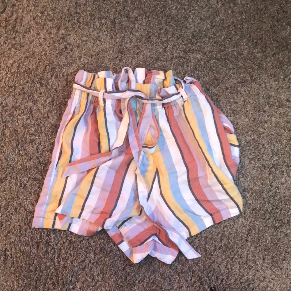 Pastel striped ultra high-rise medium fun shorts